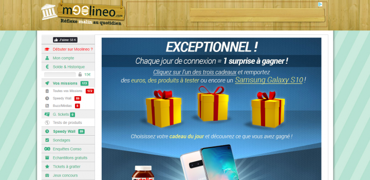 Page d'accueil Moolineo