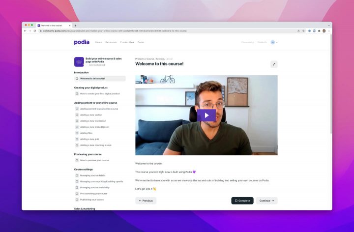 Podia plateforme e-learning