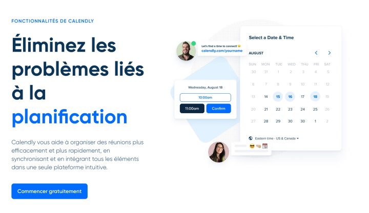 Fonctionnalités Calendly