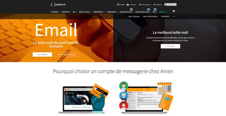 2 offres Amen Web Mail vous sont proposées avec plusieurs déclinaisons. Faites le bon choix..